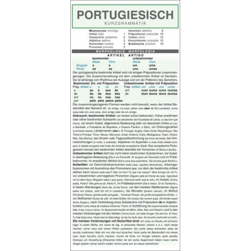 Jaroslava Jindrová - Leporello: Portugiesisch Kurzgrammatik – Die komplette Grammatik im Überblick