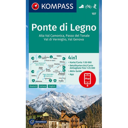 KOMPASS Wanderkarte 107 Ponte di Legno 1:50.000