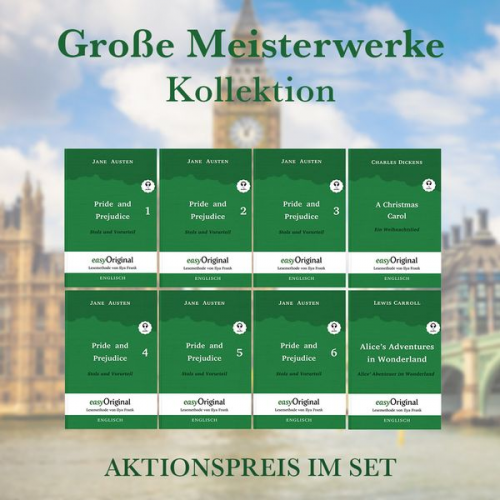 Jane Austen Charles Dickens Lewis Carroll - Große Meisterwerke Kollektion Softcover (Bücher + Audio-Online) - Lesemethode von Ilya Frank - Zweisprachige Ausgabe Englisch-Deutsch