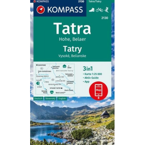 KOMPASS Wanderkarte 2130 Tatra Hohe, Belaer / Tatry, Vysoké, Belianske 1:25.000