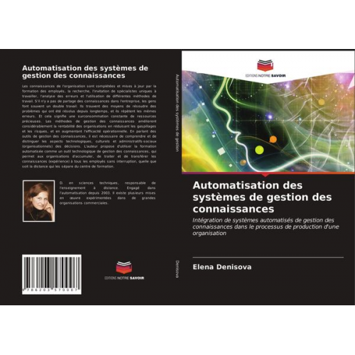 Elena Denisova - Automatisation des systèmes de gestion des connaissances