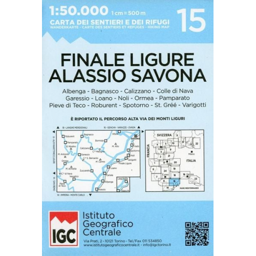 IGC Italien 1 : 50 000 Wanderkarte Finale Ligure Alassio Savona