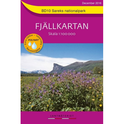 Fjällkartan 1 : 100 000 BD10 Sareks Nationalpark Bergwanderkarte