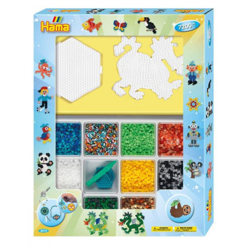 Hama 3072 - Bügelperlen, Super Geschenkset (blau), 7200 Midi-Perlen und Zubehör