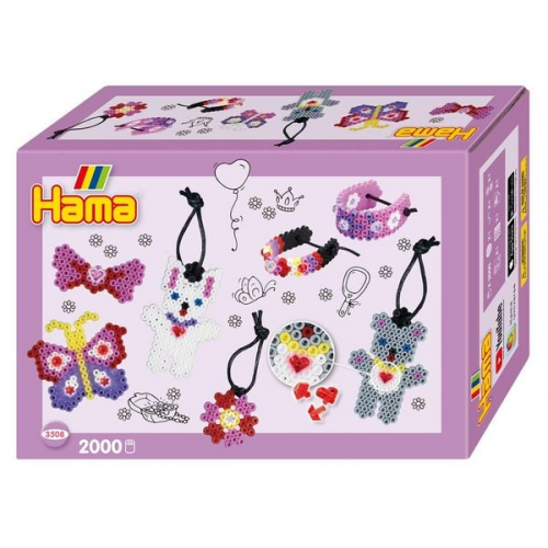 Hama 3508 - Bügelperlen, Geschenkpackung Modeschmuck, 2000 Midi-Perlen und Zubehör