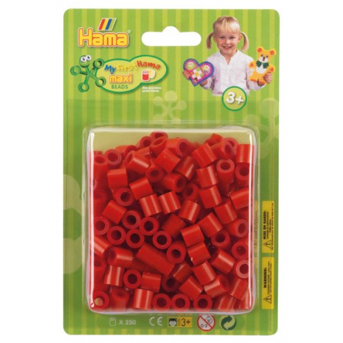 Hama 8505 - Perlen, Bügelperlen Maxi, 250 Stück, rot