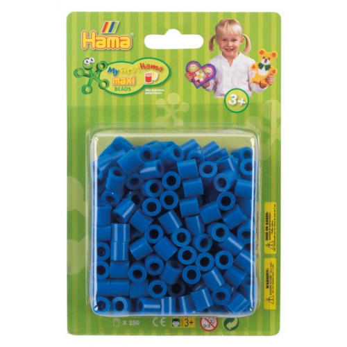 Hama 8509 - Perlen, Bügelperlen Maxi, 250 Stück, blau