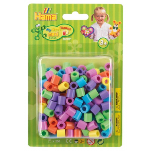 Hama 8521 - Perlen, Bügelperlen Maxi, 250 Stück, pastellmix