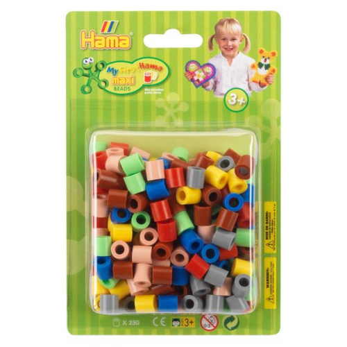 Hama 8523 - Perlen, Bügelperlen Maxi, 250 Stück, bunt, volltonmix 2