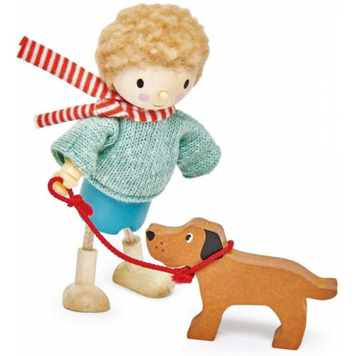 Tender leaf Toys - Mr Goodwood & Hund für Puppenhaus