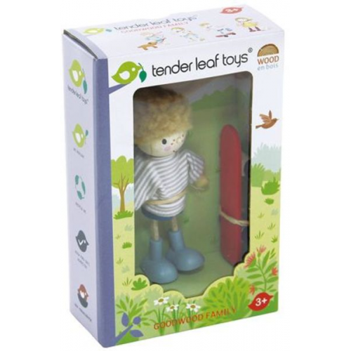 Tender leaf Toys - Edward & Skateboard für Puppenhaus