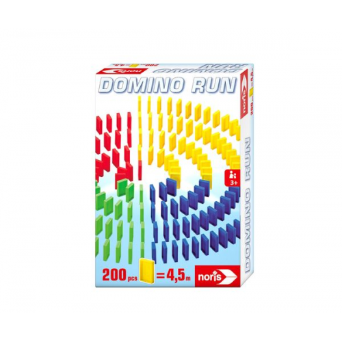 Noris 606065644 - Domino Run 200 Steine, Aktionsspiel, Geschicklichkeitsspiel