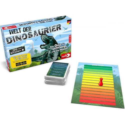 Noris 606011612 - Welt der Dinosaurier, Ouiz-Spiel, Wissensspiel