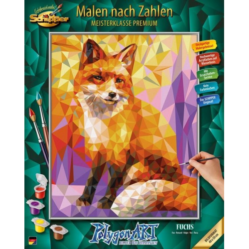 Schipper 609130863 - Malen nach Zahlen, Polygon Art Fuchs, 40 x 50 cm