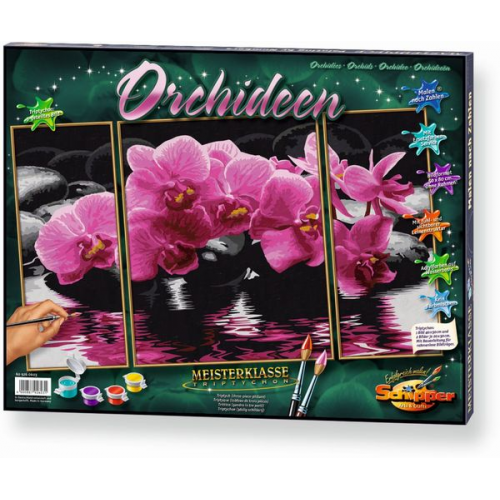 Malen nach Zahlen Orchideen - Triptychon