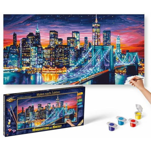 Schipper 609220862 - Malen nach Zahlen, Manhattan bei Nacht, 40 x 80 cm