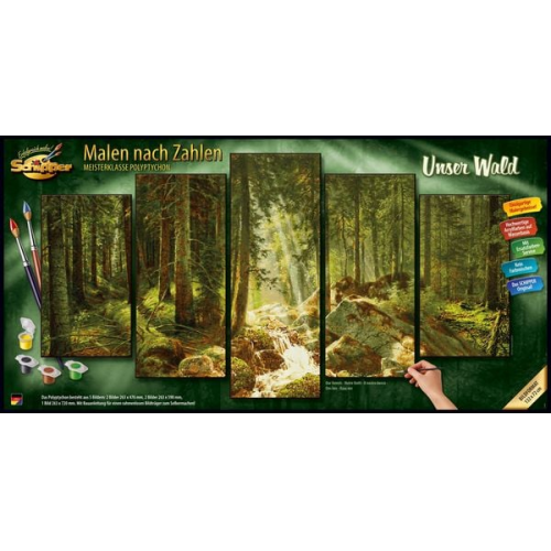 Schipper 609450832 - Malen nach Zahlen, Unser Wald, Polyptychon, 132 x 72 cm