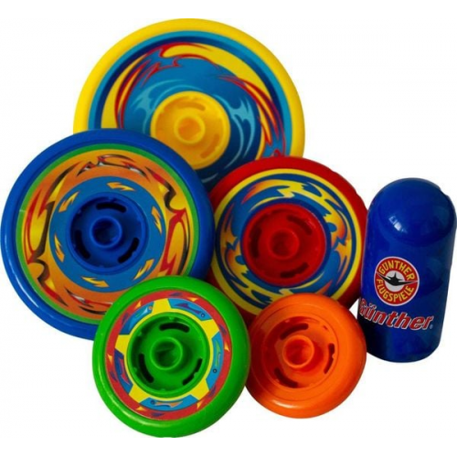 Paul Günther 1560 - Top Spin, Kreisel-Set, Geschicklichkeitsspiel, 6-teilig