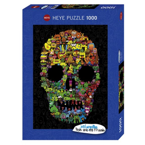 Heye - Standardpuzzle - Doodle Skull 1000 Teile