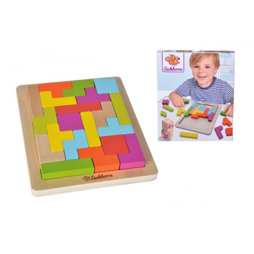 Eichhorn 100002467 - Tetris Formenlegespiel aus Holz