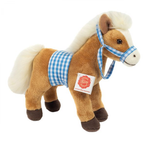 Teddy-Hermann - Pferd stehend mit Sattel 23 cm