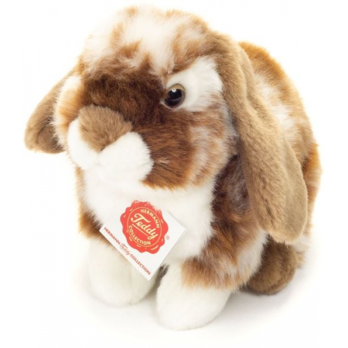 Teddy-Hermann - Hase sitzend dunkelbraun/weiß gescheckt 20 cm