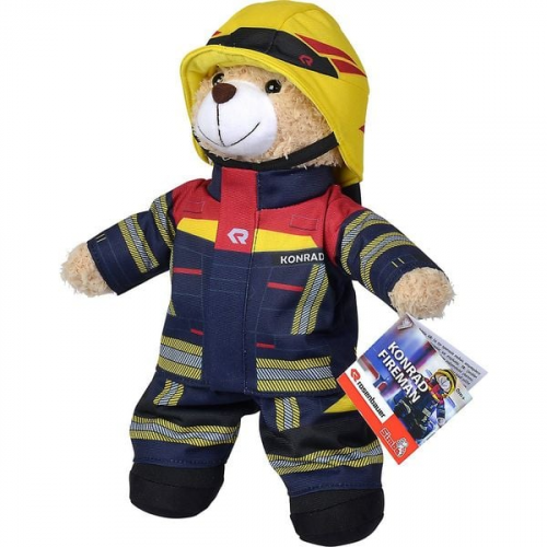 Simba 108101001 - Rosenbauer, Feuerwehrmann Konrad, Plüschbär, Traumabär, Teddy, 30 cm