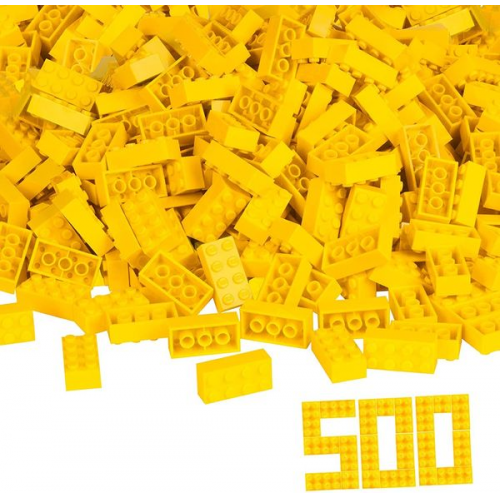 Simba 104118917 - Blox, 500 gelbe 8er Bausteine