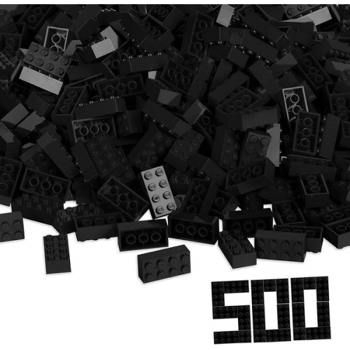 Simba 104118935 - Blox, 500 schwarze 8er Bausteine