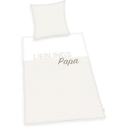 Herding 4459281050 - Lieblings-Papa Bettwäsche-Set, Baumwolle, 80x80/135x200 cm