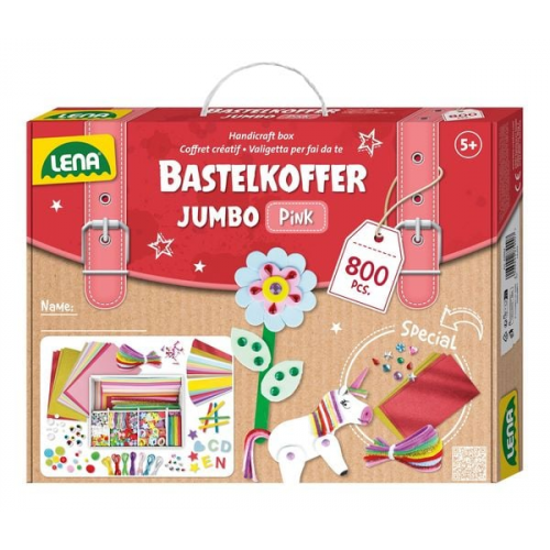 Lena - Bastelkoffer Jumbo pink, Faltschachtel