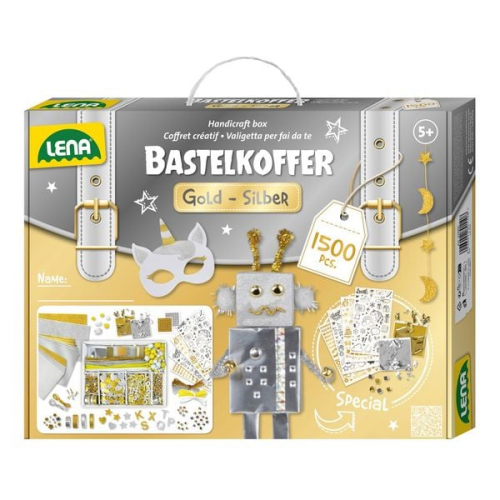 Lena - Bastelkoffer Gold und Silber, Faltschachtel