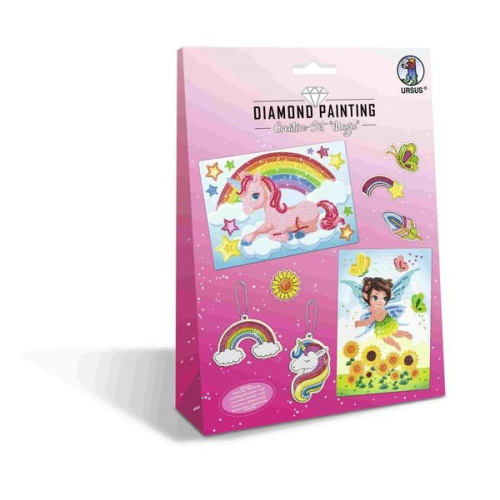 URSUS Kinder-Bastelsets Diamond Painting Creative Set Magic, 2er Karten