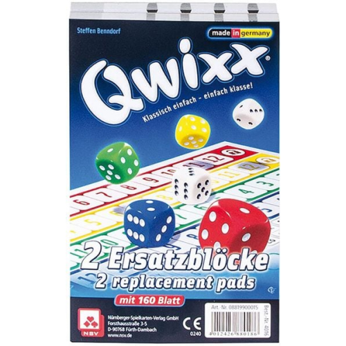 Qwixx, Ersatzblöcke, 2 Stück (Nürnberger Spielkarten 4016)
