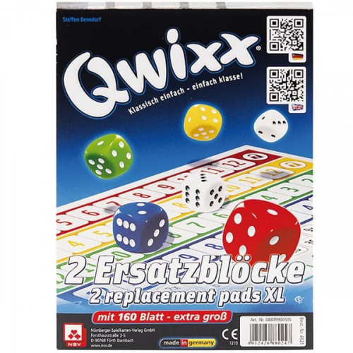 Nürnberger Spielkarten - Qwixx XL - Ersatzblöcke 2er
