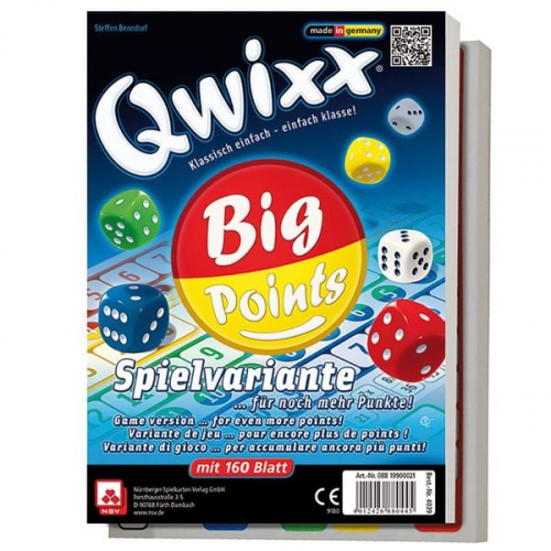 Qwixx Big Points, 160 Blatt im 2er-Pack für noch mehr Punkte!