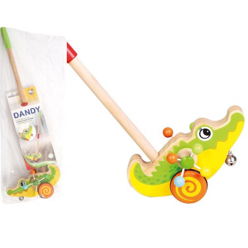 Bino 81674 - Genius Kid, Dandy, Schiebetier Krokodil, Holz, Holzgriff 48cm