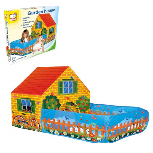 Bino 82816 - Garden house Spielzelt, Spielhaus mit Vorgarten, mit Pop-Up-System, 150x110x90cm, Kinderzelt