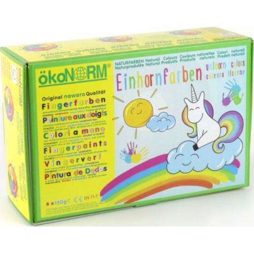 Fingerfarben nawaro, 6er Set Einhorn