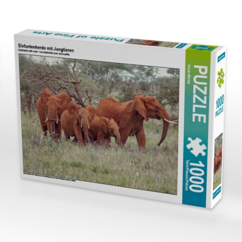 Elefantenherde mit Jungtieren (Puzzle)