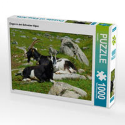 CALVENDO Puzzle Ziegen in den Schweizer Alpen 1000 Teile Lege-Größe 64 x 48 cm Foto-Puzzle Bild von Kattobello