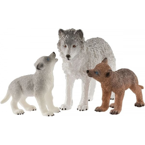 Schleich 42472 - Wild Life, Wolfsmutter mit Welpen, Waldtiere