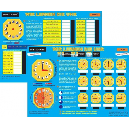 PRESSOGRAM Zaubertafel - Wir lernen die Uhr