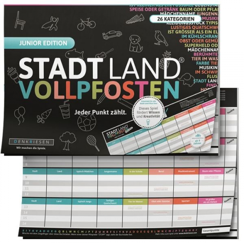 Denkriesen - Stadt Land Vollpfosten® Junior Edition – "Jeder Punkt zählt."