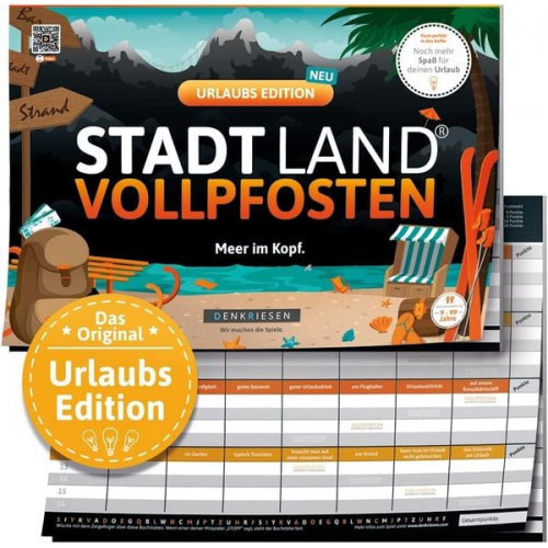 Denkriesen - Stadt Land Vollpfosten® - Urlaubs Edition - "meer im Kopf." - A4