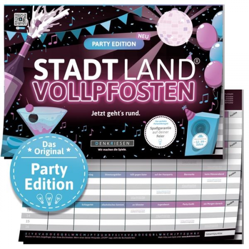 Denkriesen - Stadt Land Vollpfosten® - Party Edition - "jetzt Geht's Rund."