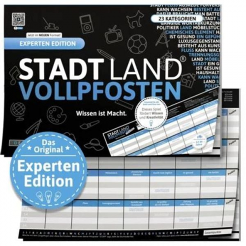 Denkriesen - Stadt Land Vollpfosten® - Experten Edition - "wissen ist Macht." - A4