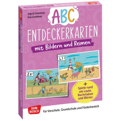 Abc-Entdeckerkarten mit Bildern und Reimen