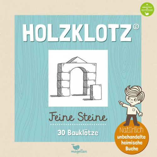 Holzklotz - Feine Steine - 30 Bauklötze