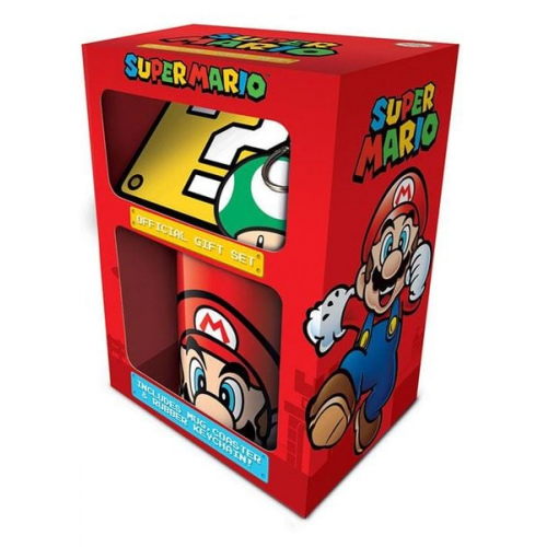 Super Mario (Mario) Gift Set (Mug, Coaster & Keychain)